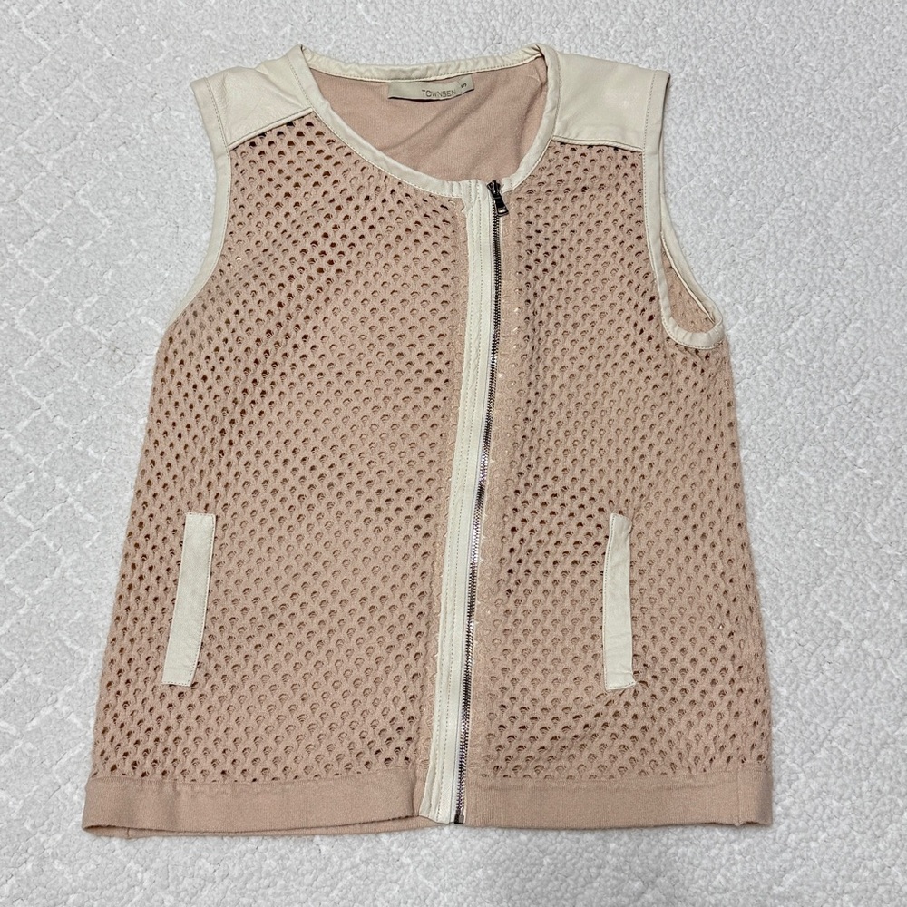 TOWNSEN Cream Mesh Zip Vest